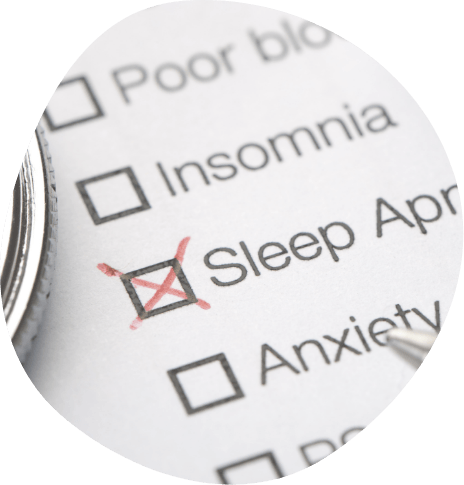 Paper form with checked box reading sleep apnea