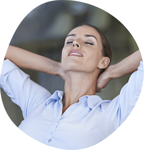 Woman relaxing after insomnia treatment
