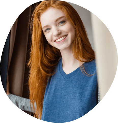 Smiling redheaded young woman